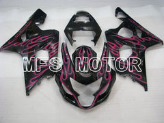 Suzuki GSXR600 GSXR750 2004-2005 Injection ABS Fairing - Flame - Black Red - MFS2239 - Fairings Kit