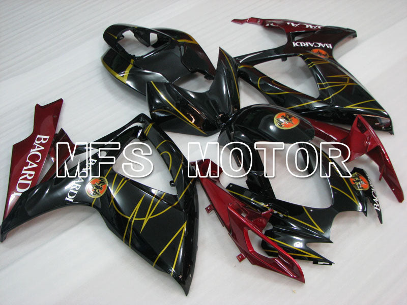 Suzuki GSXR600 GSXR750 2006-2007 Injection ABS Fairing - BACARDI - Black Red wine color - MFS2402 - Fairings Kit