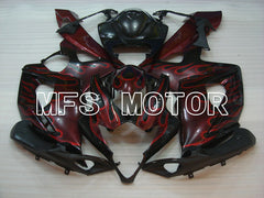 Suzuki GSXR1000 2005-2006 Injection ABS Fairing - Flame - Black Red - MFS2625 - Fairings Kit