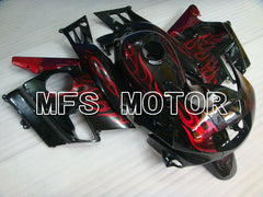 Honda CBR600 F2 1991-1994 ABS Fairing - Flame - Black Red - MFS3111 - Fairings Kit