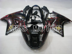 Honda CBR1100XX 1996-2007 Injection ABS Fairing - Flame - Black Red - MFS3245 - Fairings Kit