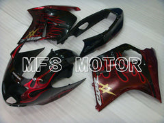 Honda CBR1100XX 1996-2007 Injection ABS Fairing - Flame - Black Red - MFS3247 - Fairings Kit