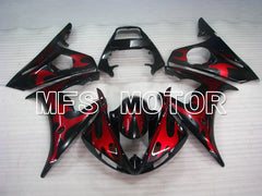 Yamaha YZF-R6 2003-2004 Injection ABS Fairing - Flame - Red wine color Black - MFS3607 - Fairings Kit