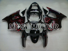 Kawasaki NINJA ZX6R 2000-2002 Injection ABS Fairing - Flame - Black Red - MFS3637 - Fairings Kit