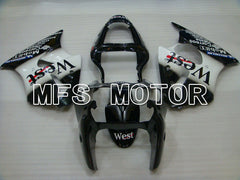 Kawasaki NINJA ZX6R 2000-2002 Injection ABS Fairing - West - Black White - MFS3653 - Fairings Kit