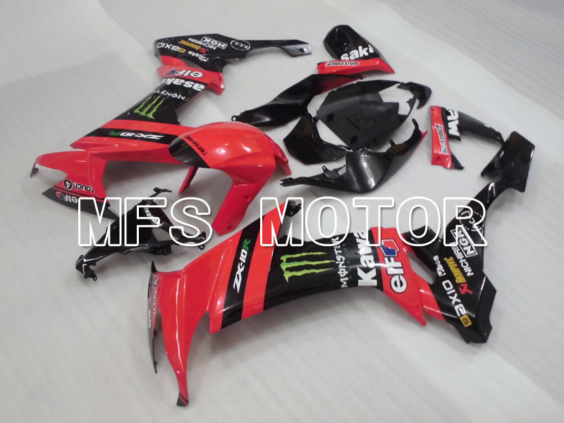 Kawasaki NINJA ZX10R 2008-2010 Injection ABS Fairing - Monster - Black Red - MFS4061 - Fairings Kit