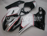 Ducati 848 / 1098 / 1198 2007-2011 Injection ABS Fairing - Factory Style - Black White - MFS4182 - Fairings Kit