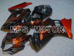 Suzuki GSXR1000 2007-2008 Injection ABS Fairing - Flame - Black Orange - MFS5698 - Fairings Kit