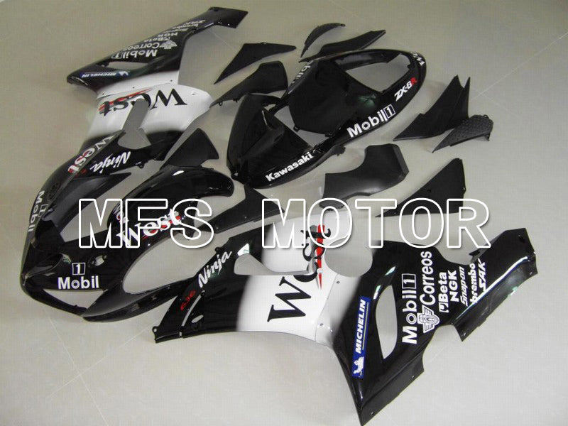 Kawasaki NINJA ZX6R 2005-2006 Injection ABS Fairing - West - Black White - MFS5716 - Fairings Kit