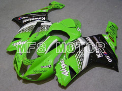 Kawasaki NINJA ZX6R 2007-2008 Injection ABS Fairing - Factory Style - Black Green - MFS5784 - Fairings Kit