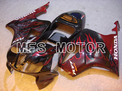 Honda VTR1000 RC51 2000-2006 ABS Fairing - Flame - Black Red - MFS6354 - Fairings Kit