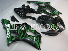 Suzuki GSXR1000 2003-2004 Injection ABS Fairing - Flame - Black Green - MFS2574 - Fairings Kit