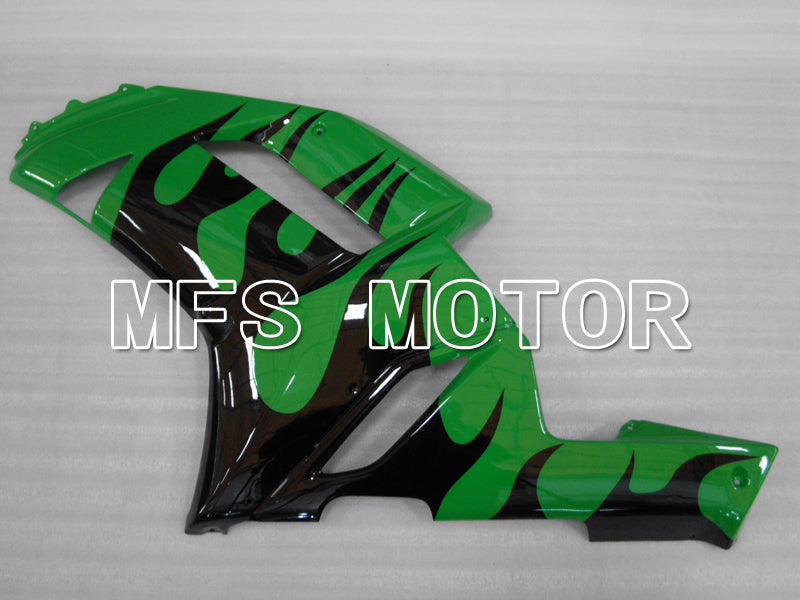 Kawasaki NINJA ZX6R 2007-2008 Injection ABS Fairing - Flame - Black Green - MFS6442 - Fairings Kit