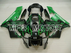 Honda CBR600RR 2003-2004 ABS Injection Fairing - Flame - Black Green - MFS2105 - Fairings Kit