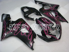 Suzuki GSXR600 GSXR750 2004-2005 Injection ABS Fairing - Flame - Black Red - MFS2239 - Fairings Kit