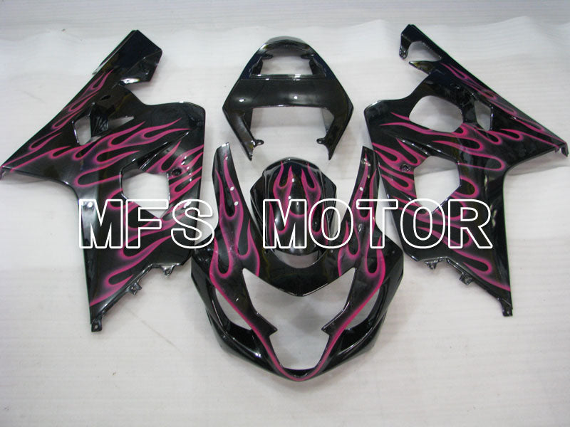 Suzuki GSXR600 GSXR750 2004-2005 Injection ABS Fairing - Flame - Black Red - MFS2239 - Fairings Kit