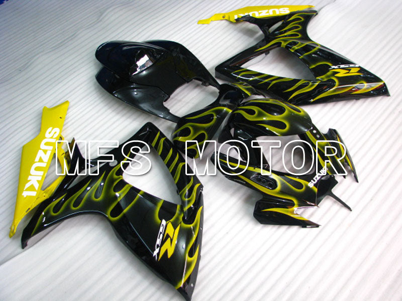 Suzuki GSXR600 GSXR750 2006-2007 Injection ABS Fairing - Flame - Black Yellow - MFS2341 - Fairings Kit