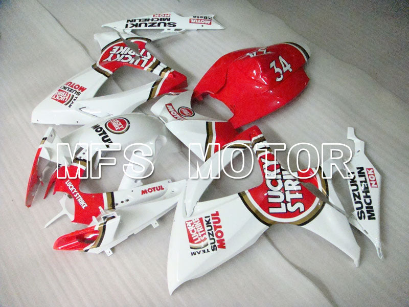 Suzuki GSXR600 GSXR750 2006-2007 Injection ABS Fairing - Lucky Strike - White Red - MFS2347 - Fairings Kit