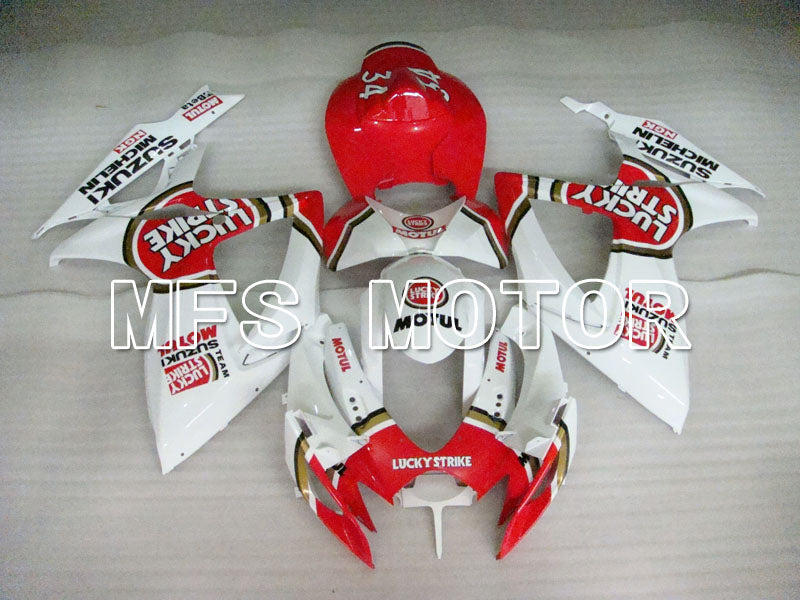 Suzuki GSXR600 GSXR750 2006-2007 Injection ABS Fairing - Lucky Strike - White Red - MFS2347 - Fairings Kit