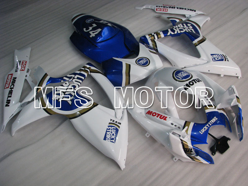 Suzuki GSXR600 GSXR750 2006-2007 Injection ABS Fairing - Lucky Strike - Black White - MFS2351 - Fairings Kit