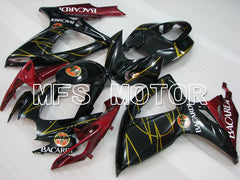 Suzuki GSXR600 GSXR750 2006-2007 Injection ABS Fairing - BACARDI - Black Red wine color - MFS2402 - Fairings Kit