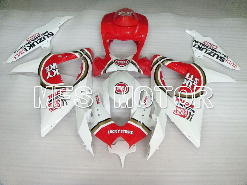 Suzuki GSXR600 GSXR750 2008-2010 Injection ABS Fairing - Lucky Strike - Red White - MFS2424 - Fairings Kit