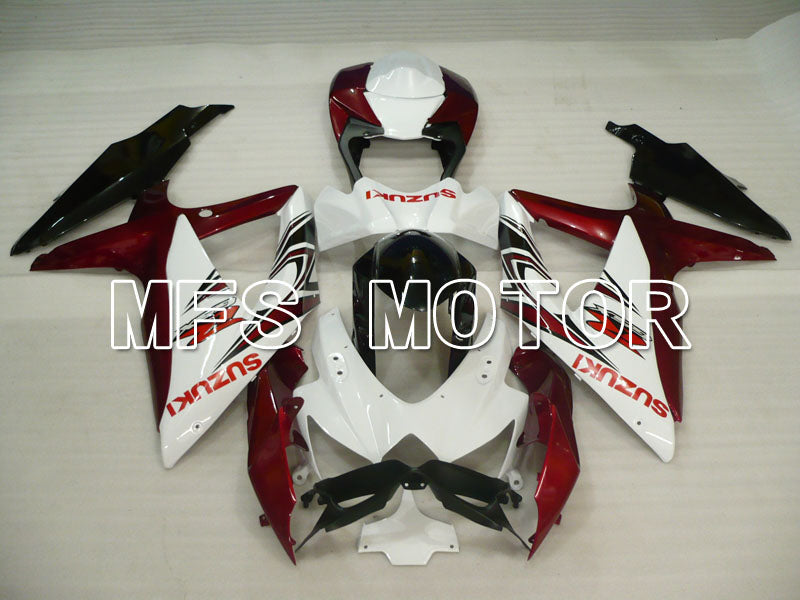 Suzuki GSXR600 GSXR750 2008-2010 Injection ABS Fairing - Factory -White Red wine color - MFS2454 - Fairings Kit