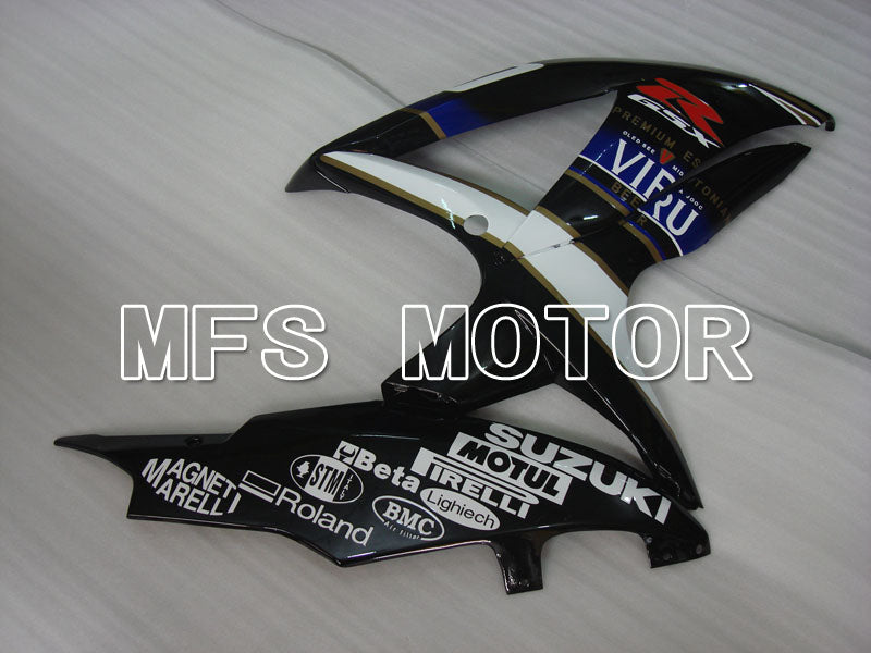 Suzuki GSXR600 GSXR750 2008-2010 Injection ABS Fairing - VIRU - Black White - MFS2491 - Fairings Kit
