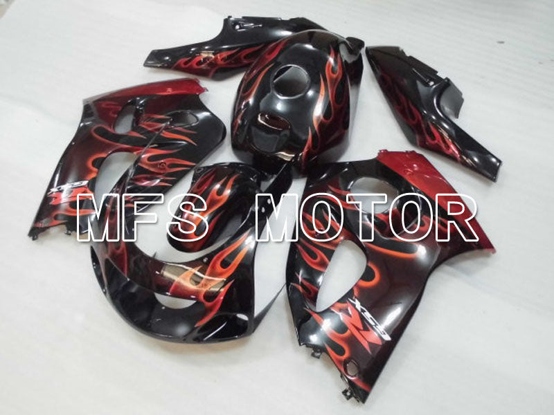 Suzuki GSXR750 1996-1999 ABS Fairing - Flame - Black Orange - MFS6877 - Fairings Kit