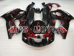 Suzuki GSXR750 1996-1999 ABS Fairing - Flame - Black Red - MFS6880 - Fairings Kit