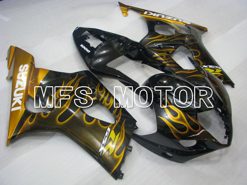 Suzuki GSXR1000 2003-2004 Injection ABS Fairing - Flame - Black Yellow - MFS2577 - Fairings Kit