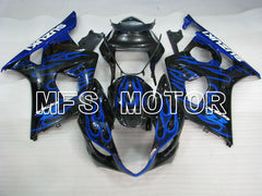 Suzuki GSXR1000 2003-2004 Injection ABS Fairing - Flame - Black Blue - MFS2579 - Fairings Kit
