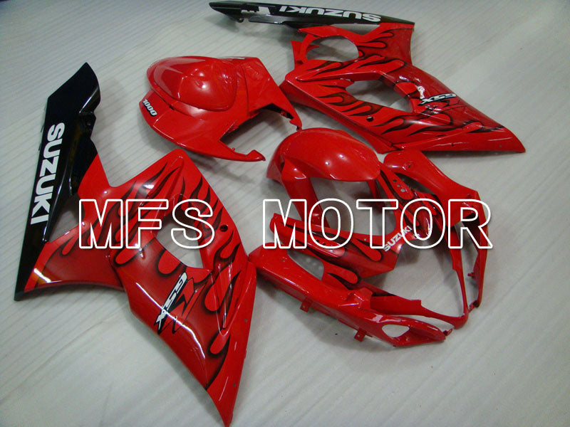 Suzuki GSXR1000 2005-2006 Injection ABS Fairing - Flame - Black Red - MFS2626 - Fairings Kit