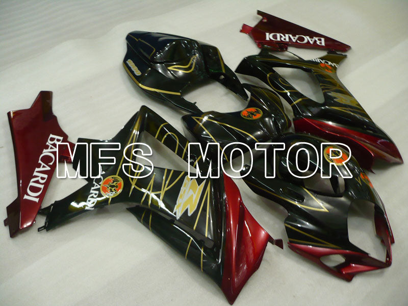 Suzuki GSXR1000 2007-2008 Injection ABS Fairing - BACARDI - Black Red - MFS2694 - Fairings Kit