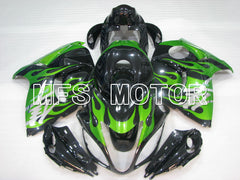 Suzuki GSXR1300 Hayabusa 2008-2020 Injection ABS Fairing - Flame - Black Green - MFS2763 - Fairings Kit