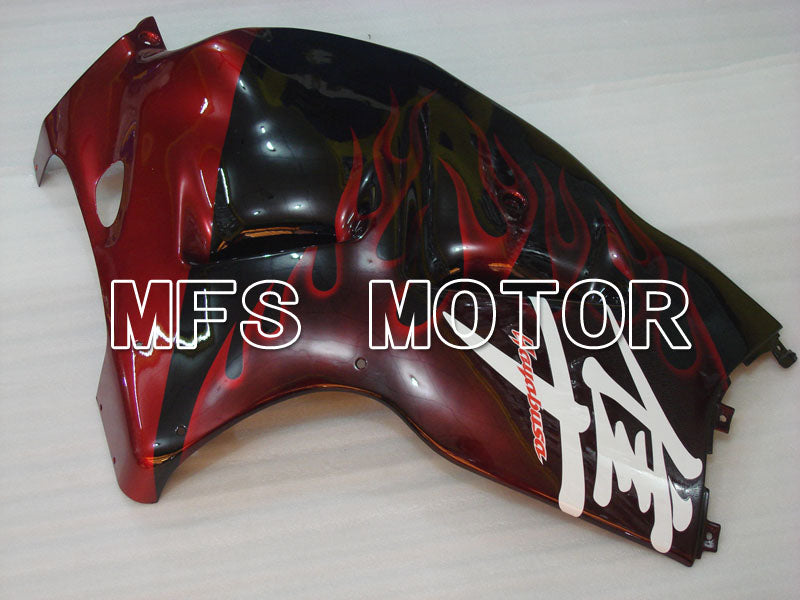 Suzuki GSXR1300 Hayabusa 1999-2007 Injection ABS Fairing - Flame - Black Red - MFS2808 - Fairings Kit