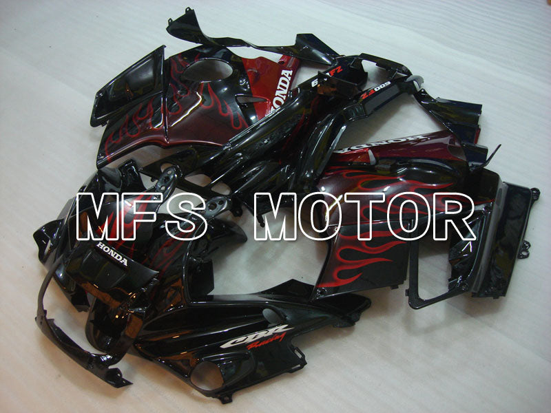 Honda CBR600 F2 1991-1994 ABS Fairing - Flame - Black Red - MFS3084 - Fairings Kit