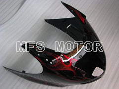 Honda CBR1100XX 1996-2007 Injection ABS Fairing - Flame - Black Red - MFS3249 - Fairings Kit