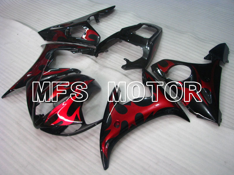 Yamaha YZF-R6 2003-2004 Injection ABS Fairing - Flame - Red wine color Black - MFS3607 - Fairings Kit