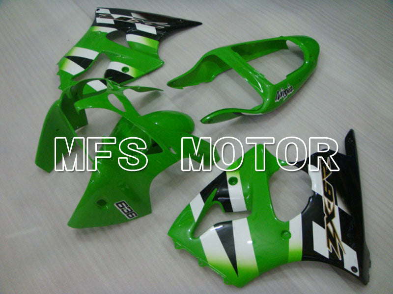 Kawasaki NINJA ZX6R 2000-2002 Injection ABS Fairing - Factory Style - Black Green White - MFS3634 - Fairings Kit