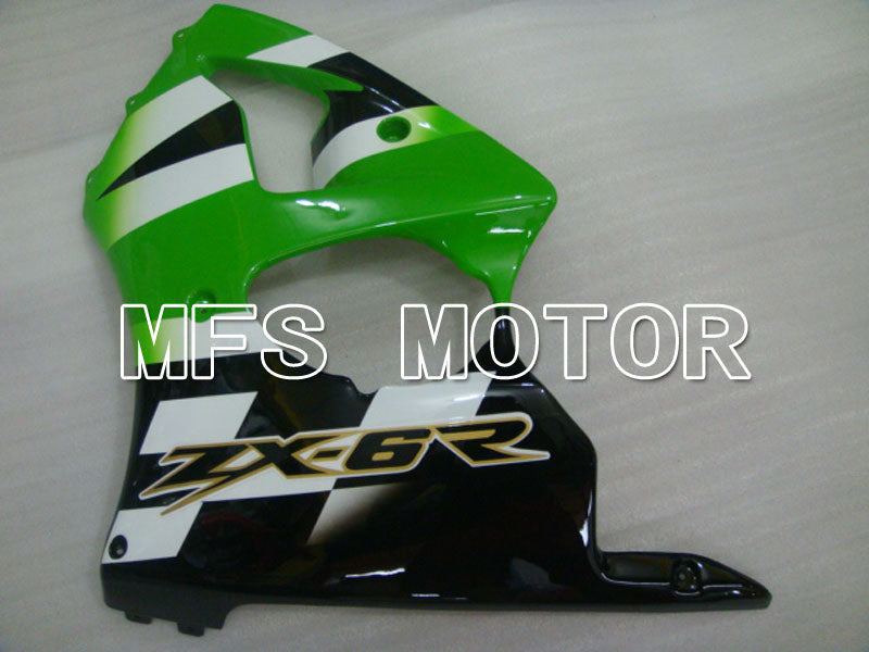 Kawasaki NINJA ZX6R 2000-2002 Injection ABS Fairing - Factory Style - Black Green White - MFS3634 - Fairings Kit