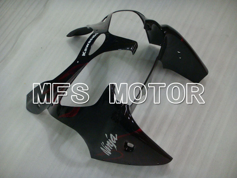 Kawasaki NINJA ZX6R 2000-2002 Injection ABS Fairing - Flame - Black Red - MFS3637 - Fairings Kit