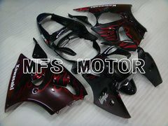 Kawasaki NINJA ZX6R 2000-2002 Injection ABS Fairing - Flame - Black Red - MFS3637 - Fairings Kit