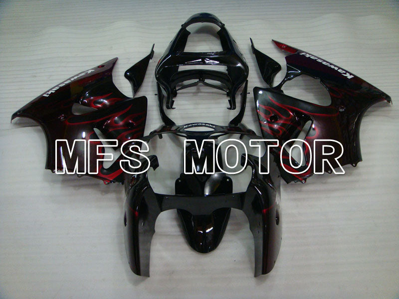 Kawasaki NINJA ZX6R 2000-2002 Injection ABS Fairing - Flame - Black Red - MFS3637 - Fairings Kit