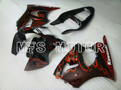 Kawasaki NINJA ZX6R 2000-2002 Injection ABS Fairing - Flame - Black Orange - MFS3639 - Fairings Kit