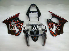 Kawasaki NINJA ZX6R 2000-2002 Injection ABS Fairing - Flame - Black Orange - MFS3639 - Fairings Kit