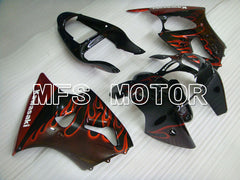 Kawasaki NINJA ZX6R 2000-2002 Injection ABS Fairing - Flame - Black Orange - MFS3639 - Fairings Kit
