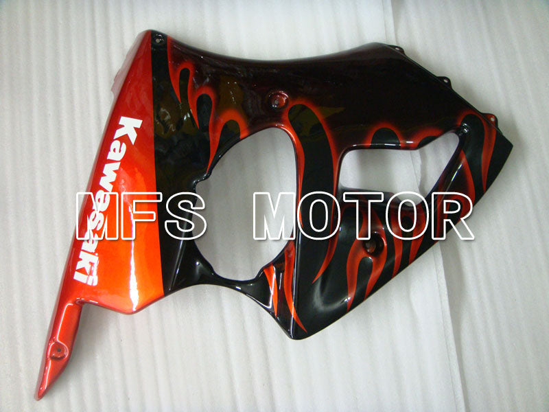 Kawasaki NINJA ZX6R 2000-2002 Injection ABS Fairing - Flame - Black Orange - MFS3639 - Fairings Kit