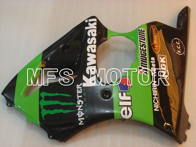 Kawasaki NINJA ZX6R 2000-2002 Injection ABS Fairing - Monster - Black Green - MFS3644 - Fairings Kit