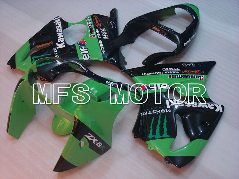 Kawasaki NINJA ZX6R 2000-2002 Injection ABS Fairing - Monster - Black Green - MFS3644 - Fairings Kit